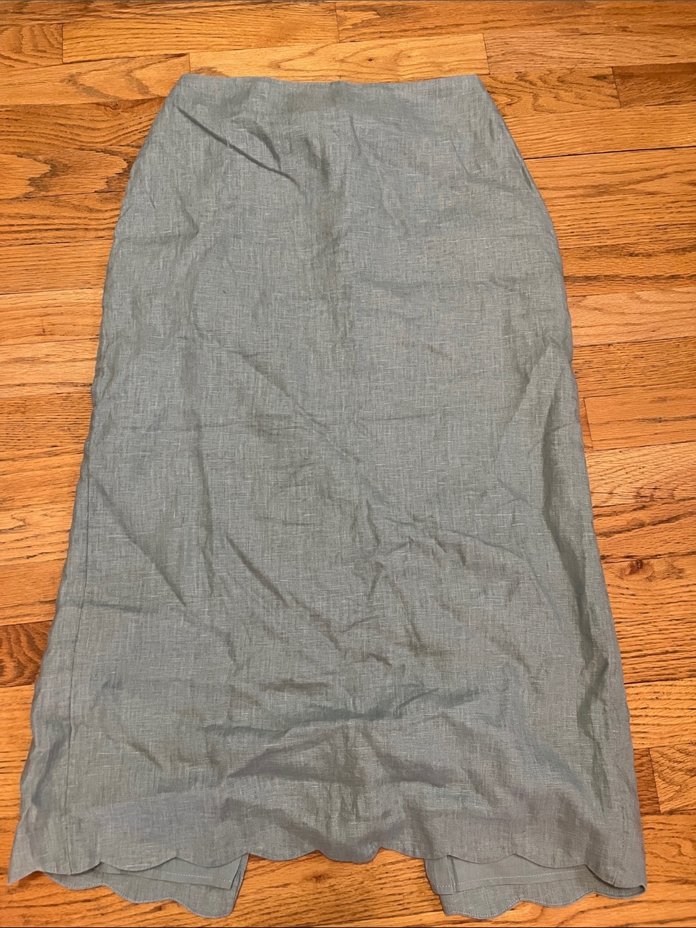 Abercrombie small linen green scallop skirt maxi